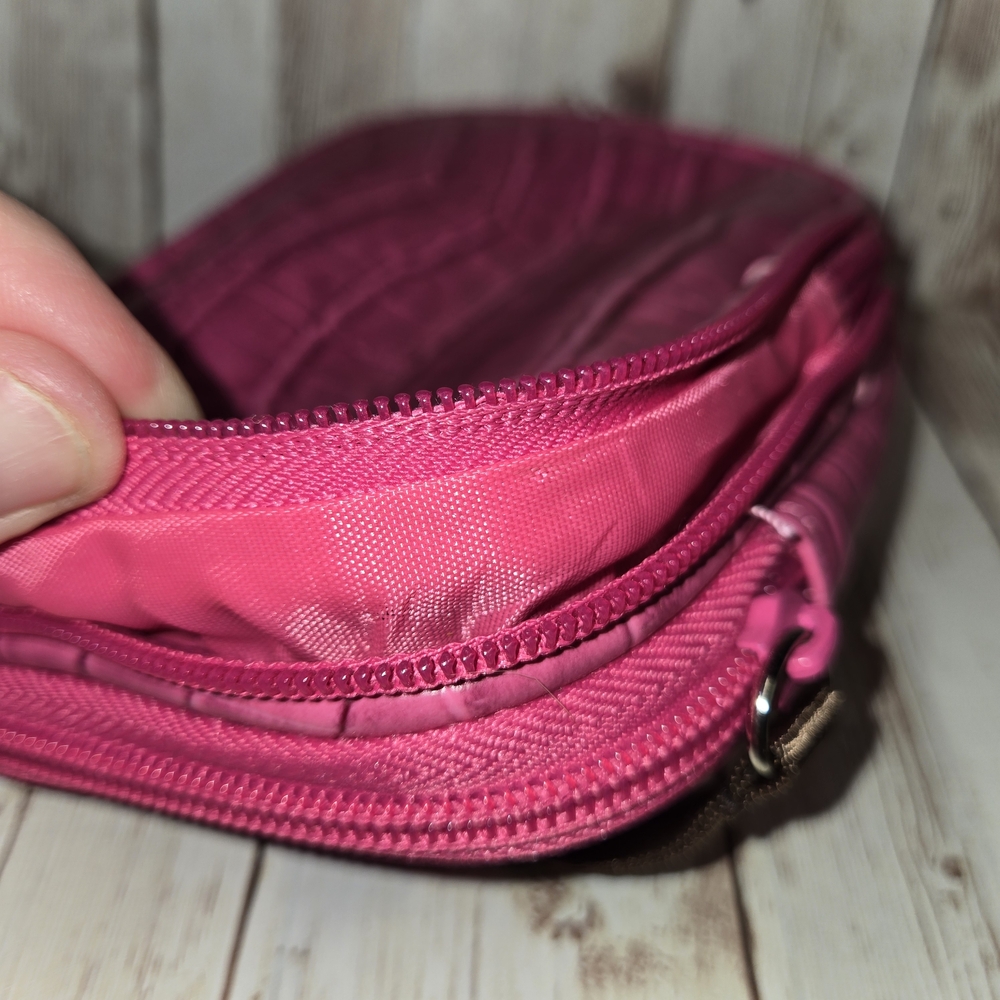 ID Bare Escentuals Pink Croc Embossed Travel Cosmetic Organizer Case Expandable - Picture 4 of 11